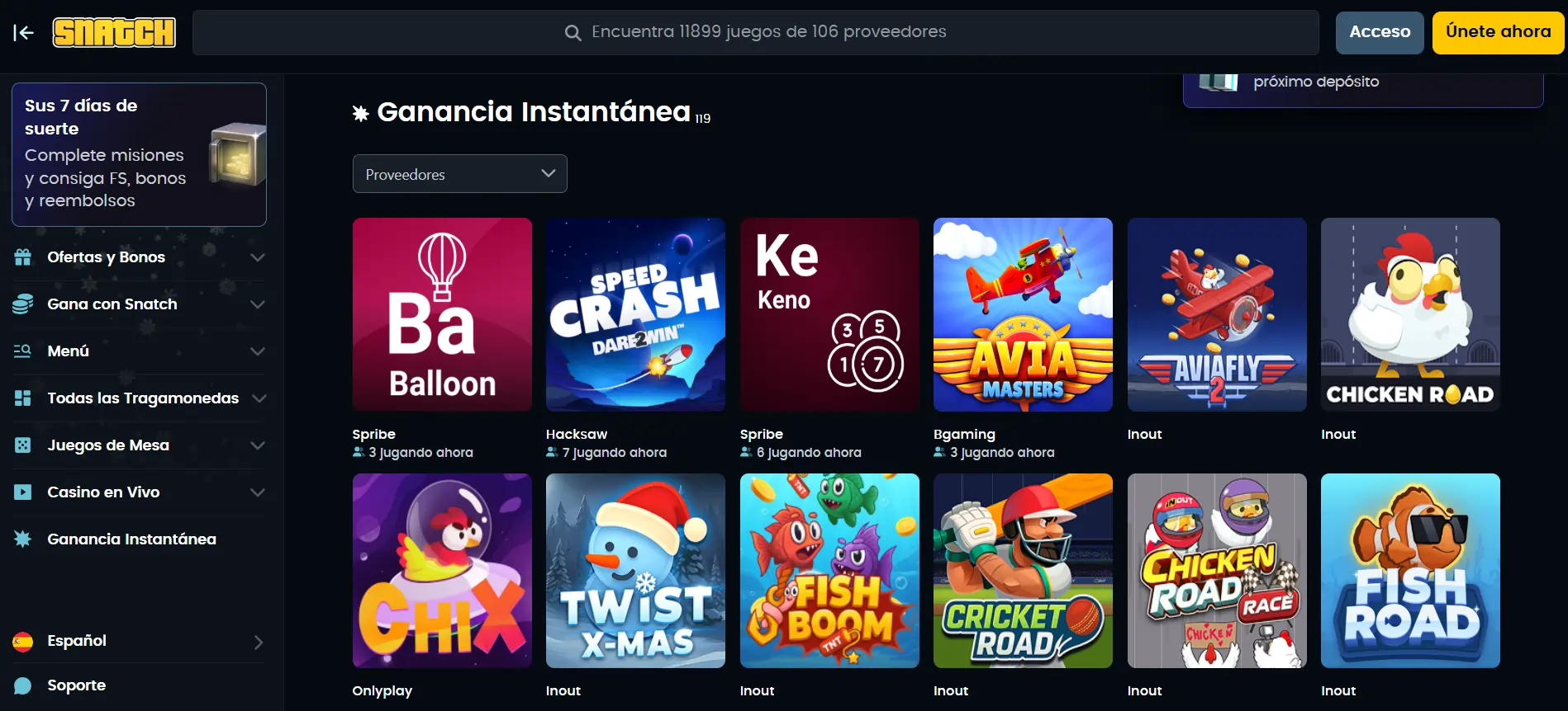 Juegos Instantáneos ganancia-instantanea